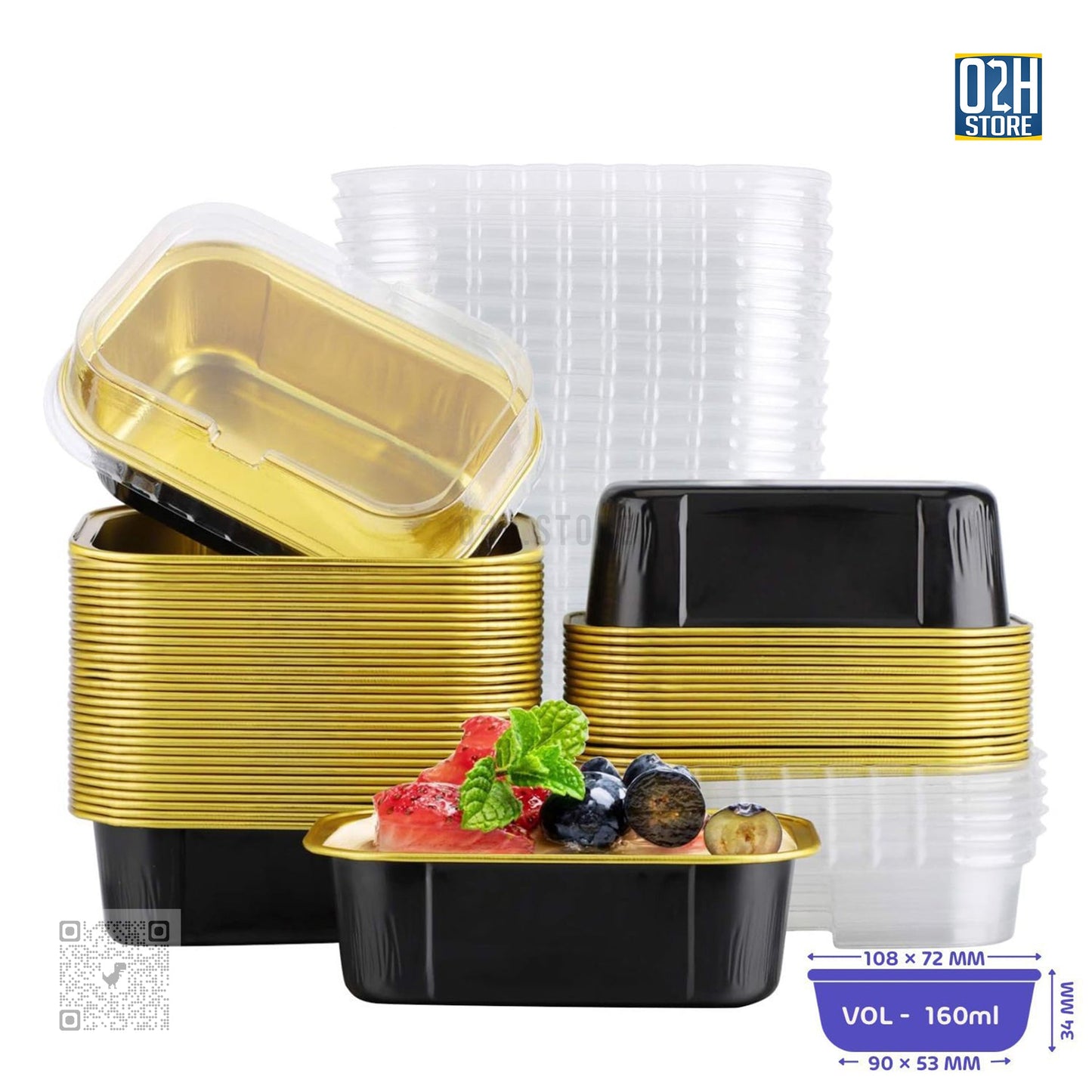 160ml Aluminium Tray with Lid β 2000 Pcs