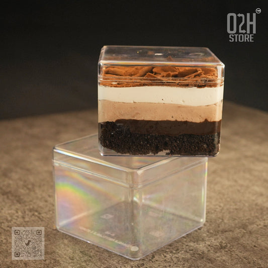 Transparent 250ml Dessert Box with Lid