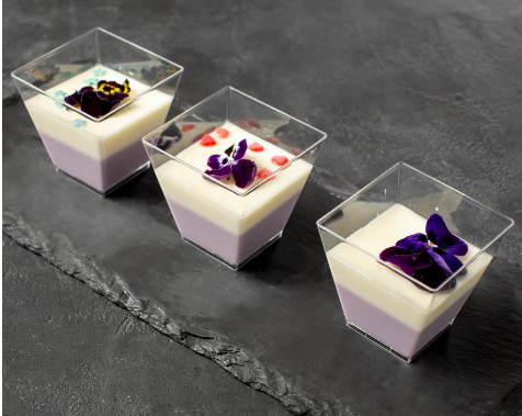 Small Dessert Cup square 60ml – Lid Included