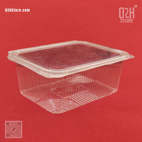 2000ml Transparent Hinged Box – Flat Design