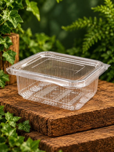 375ml Transparent Hinged Box – Flat Design