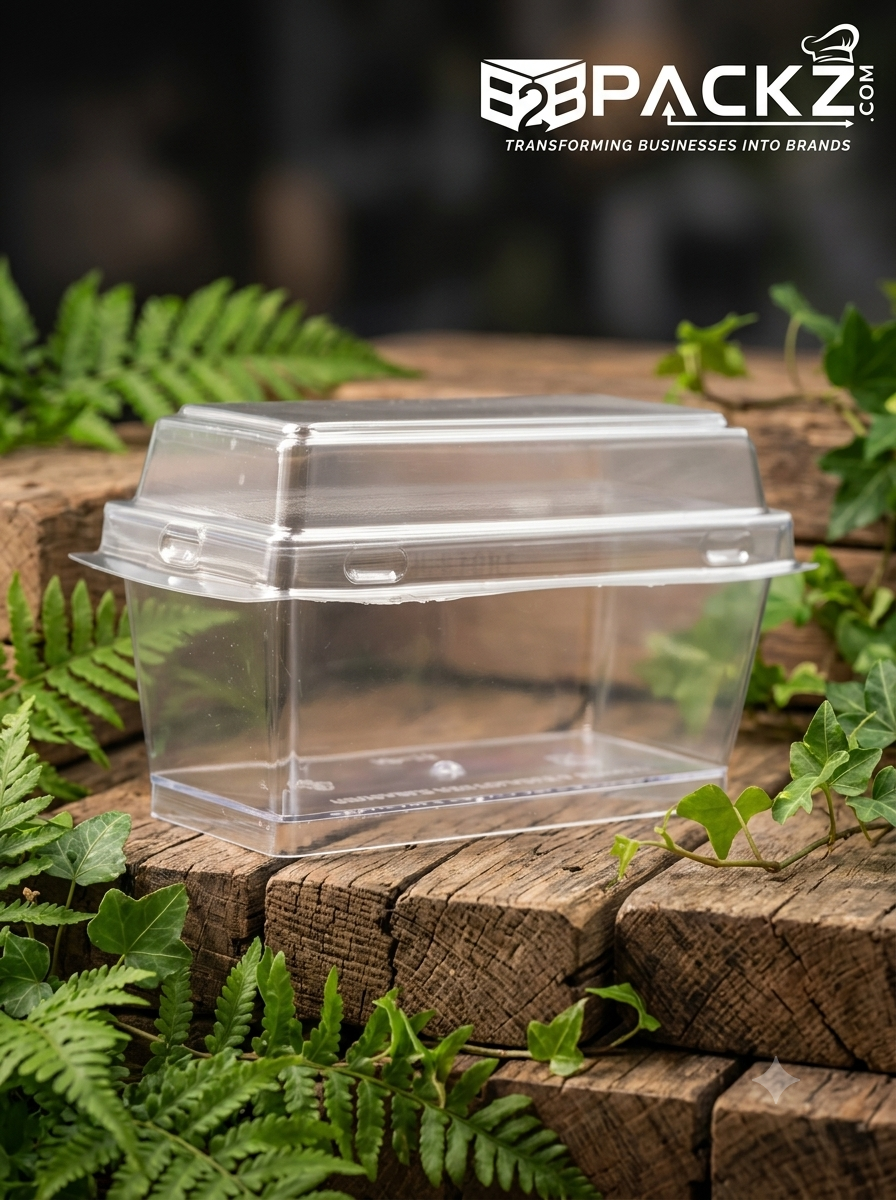125ml Rectangle Mousse Container with Lid