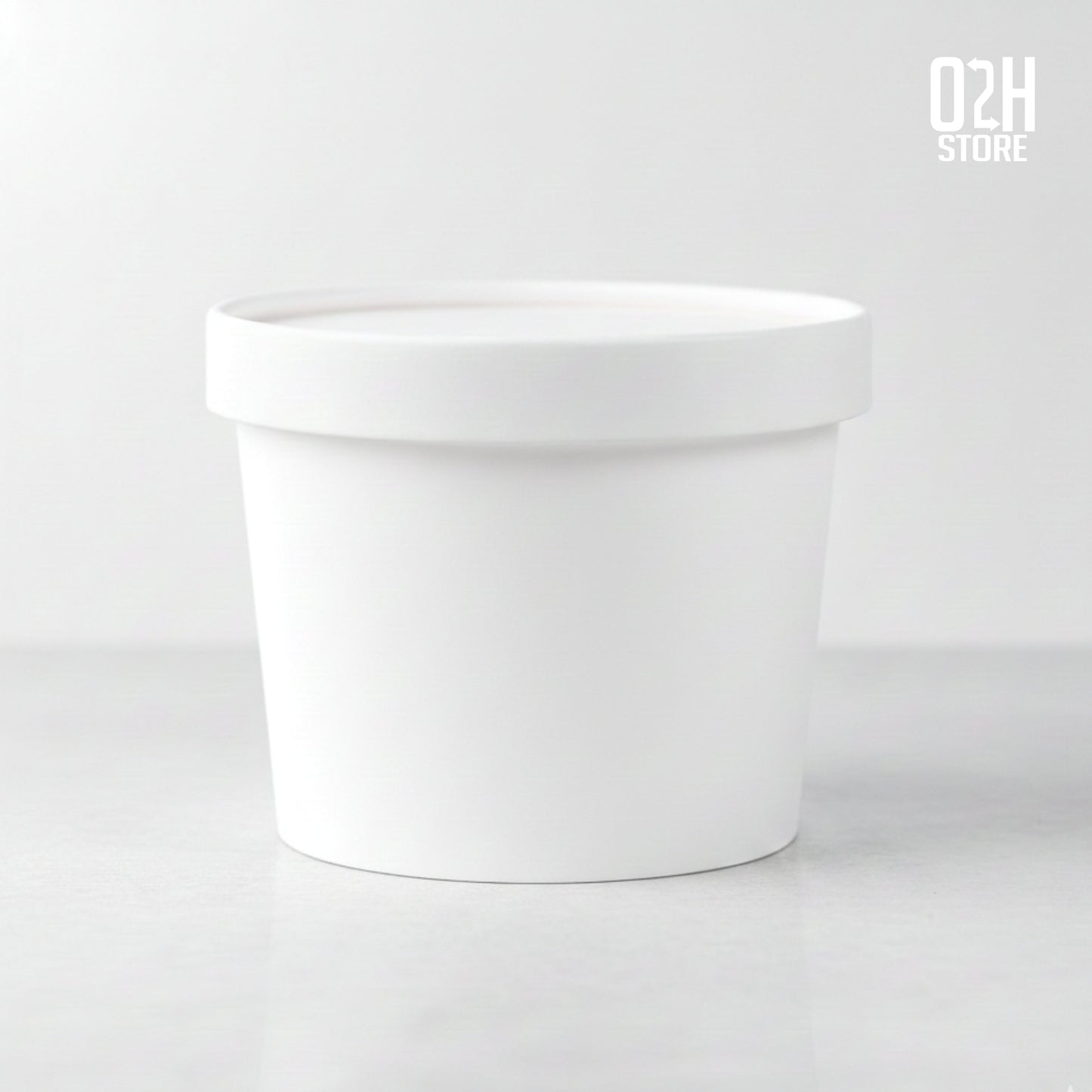 (1000 ml) Premium white paper container with lid - leak proof