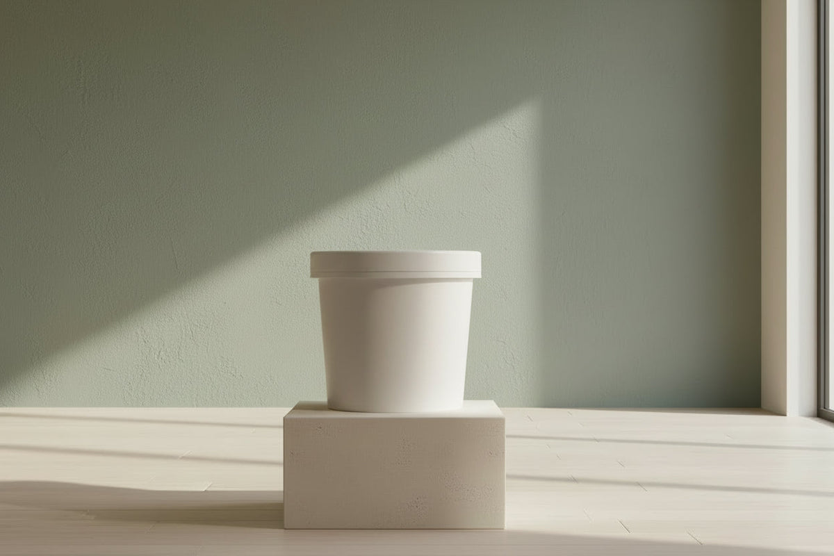 (1000 ml) Premium white paper container with lid - leak proof