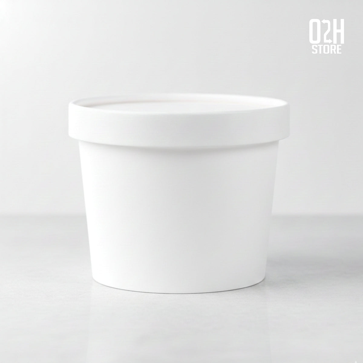 (250 ml) Premium white paper container with lid - leak proof