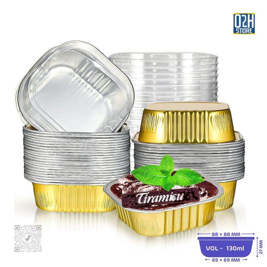 Square Aluminium Trays 130ml – Pack of 2000