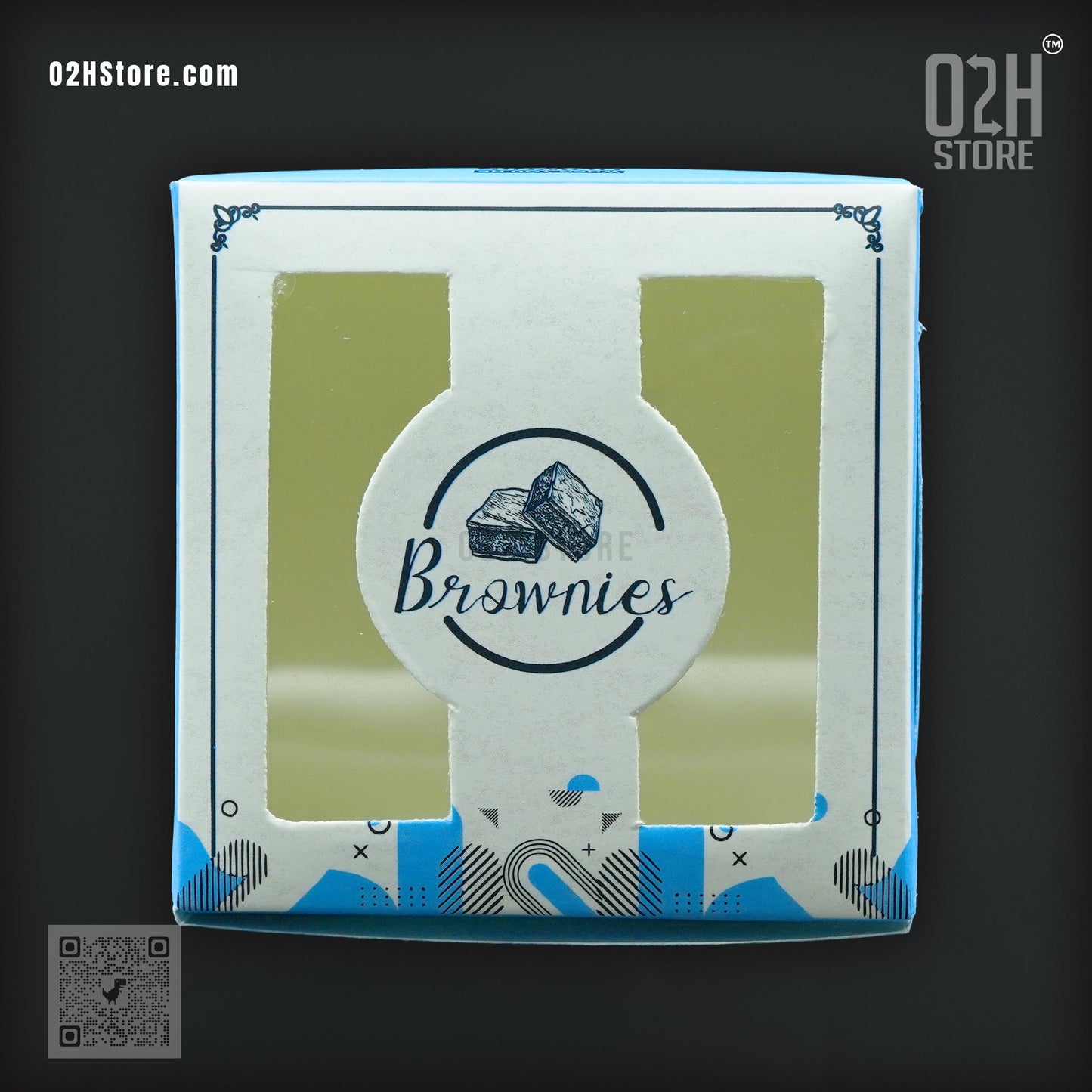 Premium Brownie Box Blue ( L:9, W:9, H:4 cm )