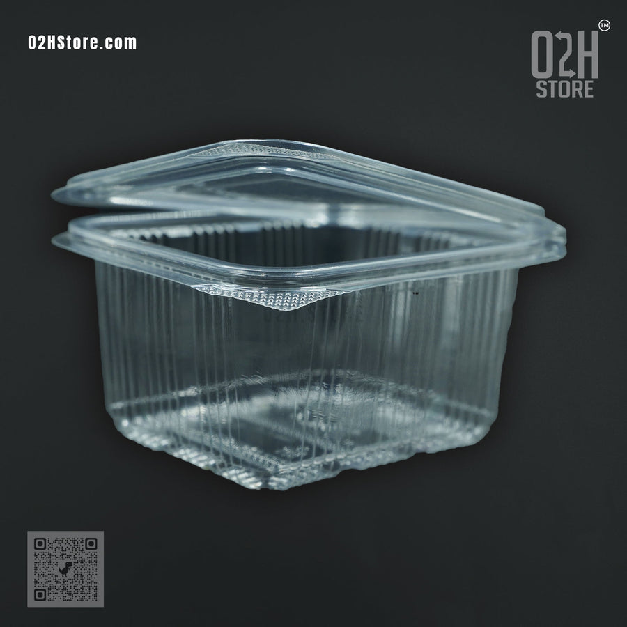 Sample: 500 ml Transparent Hinged Food Boxes (2 Pcs)