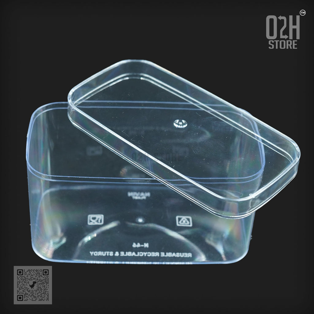320ml Dessert Container – Rectangular & Clear