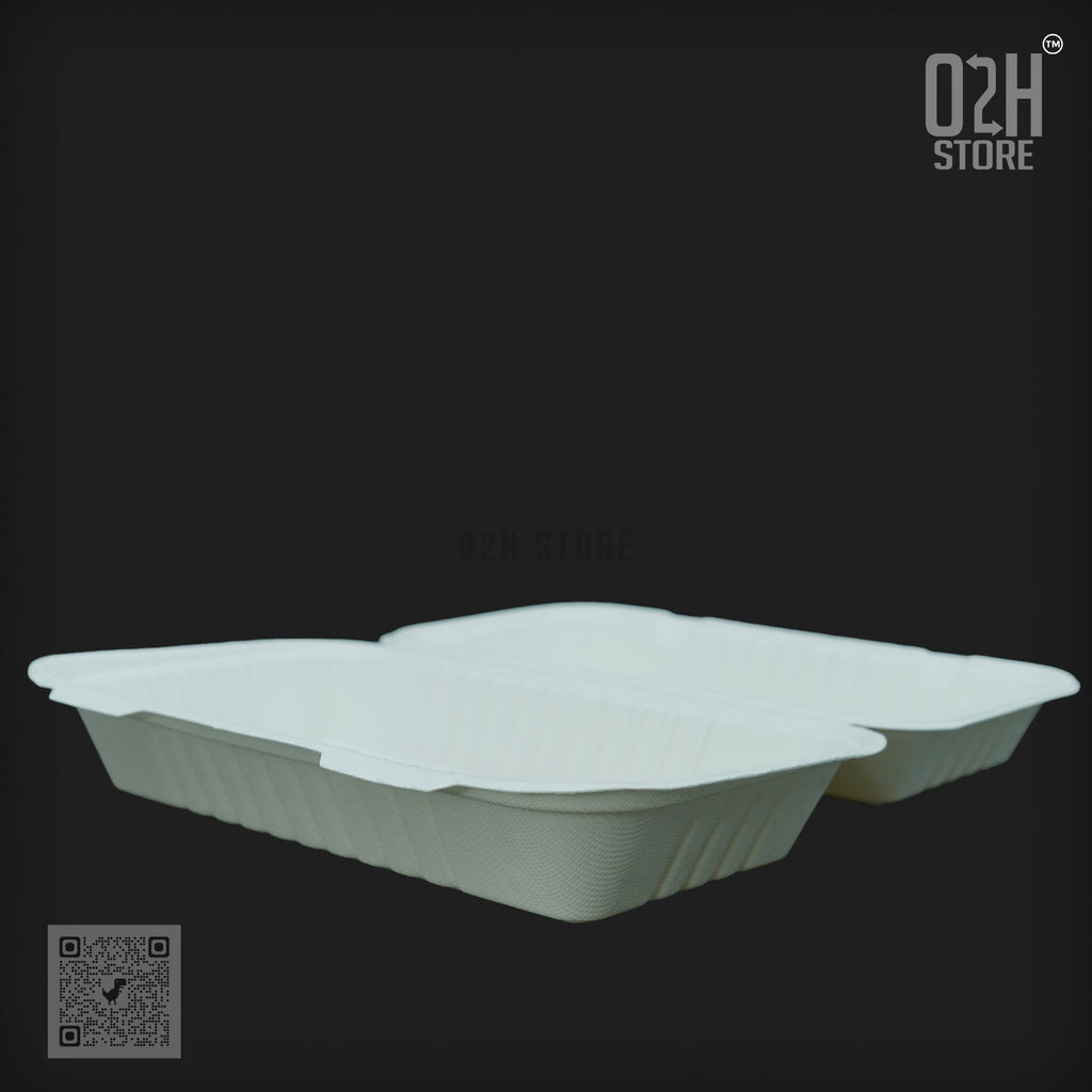 750ml White Disposable Bento Lunch Box (9*6)