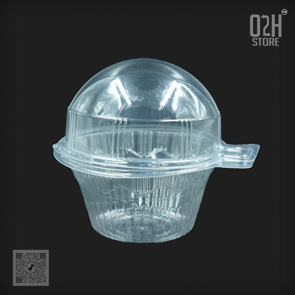 Single Muffin Clear Hinged Packaging Box