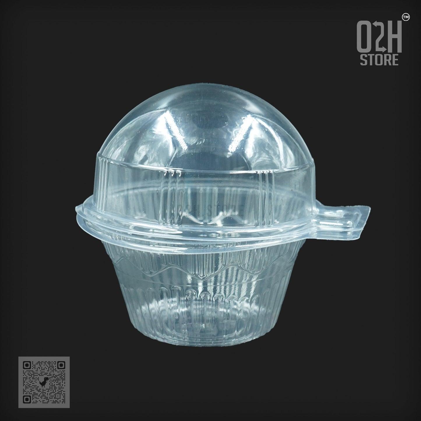 Single Muffin Clear Hinged Packaging Box