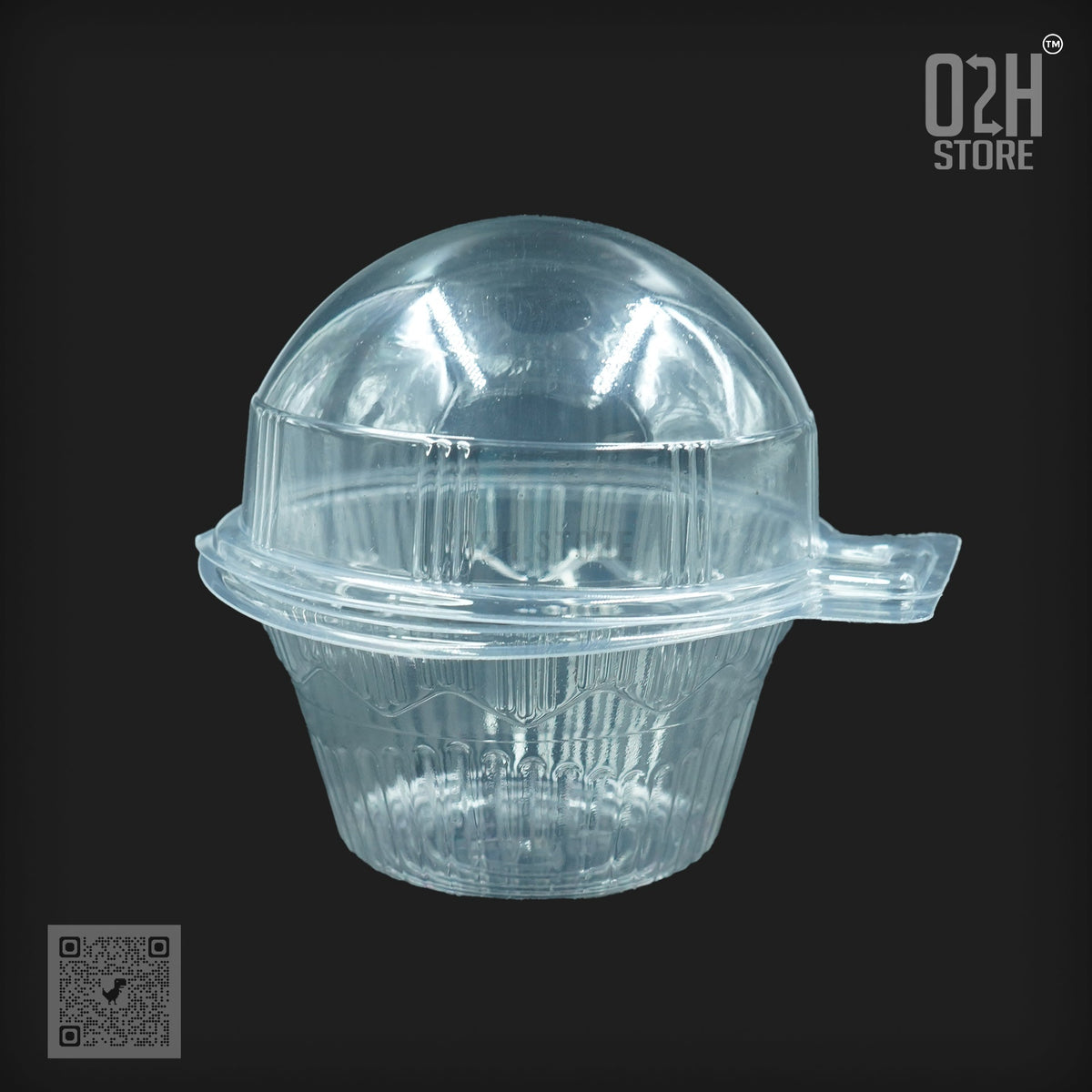 Single Muffin Clear Hinged Packaging Box