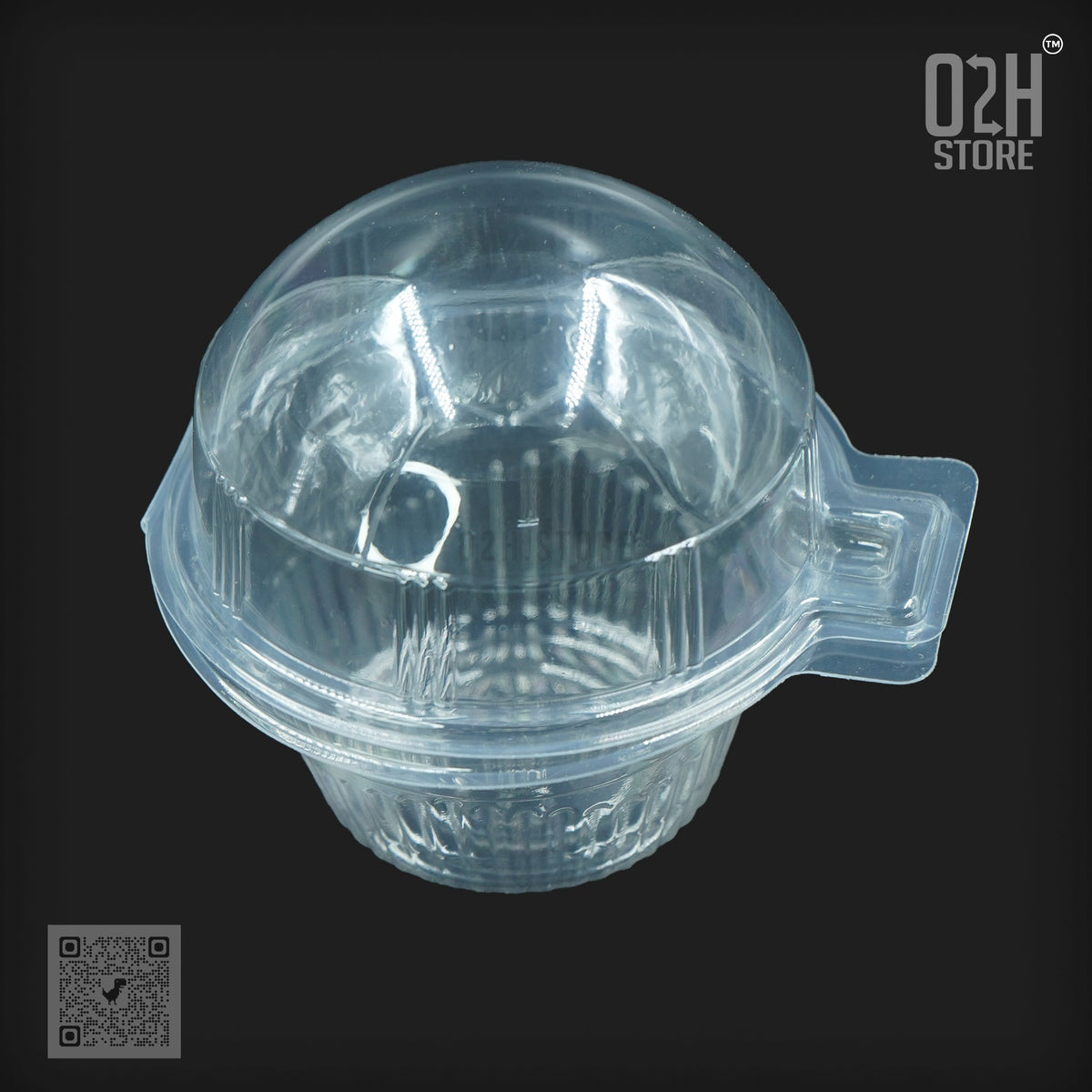 Single Muffin Clear Hinged Packaging Box
