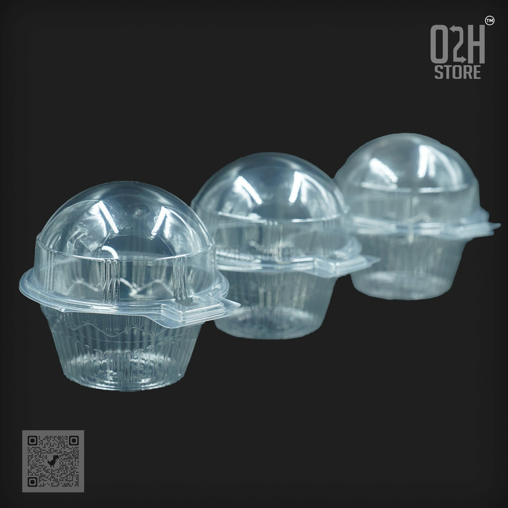 Single Muffin Clear Hinged Packaging Box