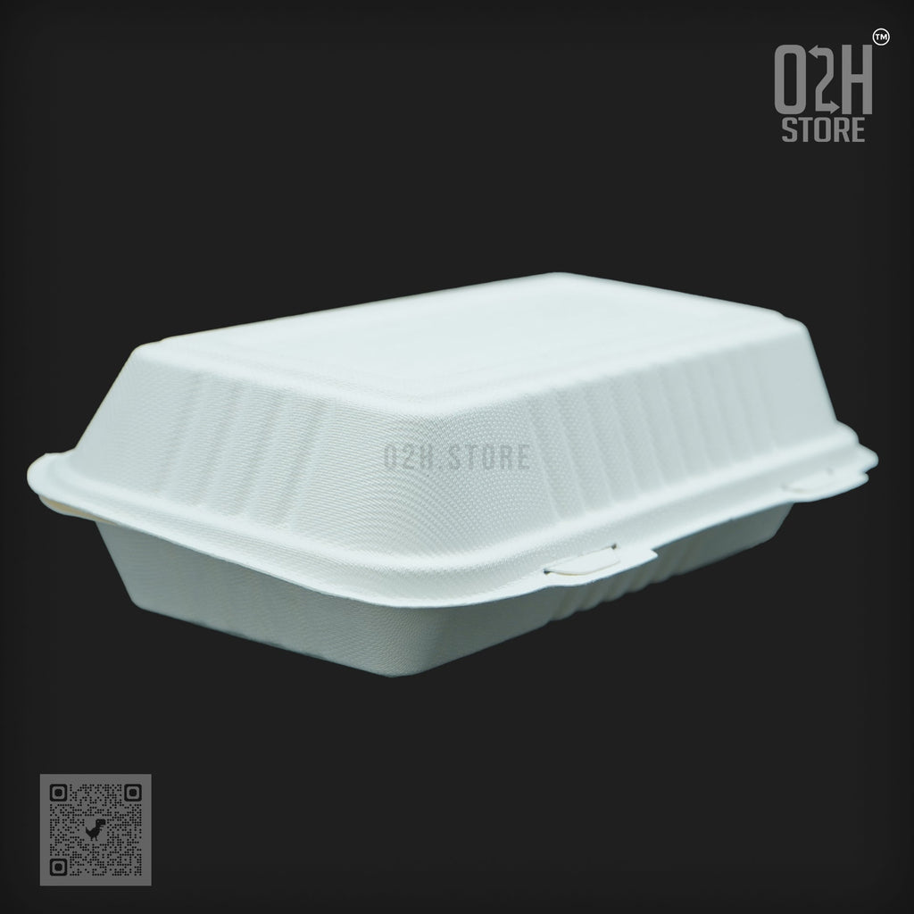 750ml White Disposable Bento Lunch Box (9*6)