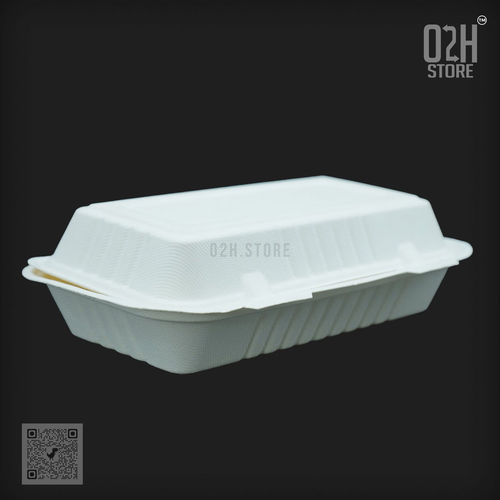 750ml White Disposable Bento Lunch Box (9*6)
