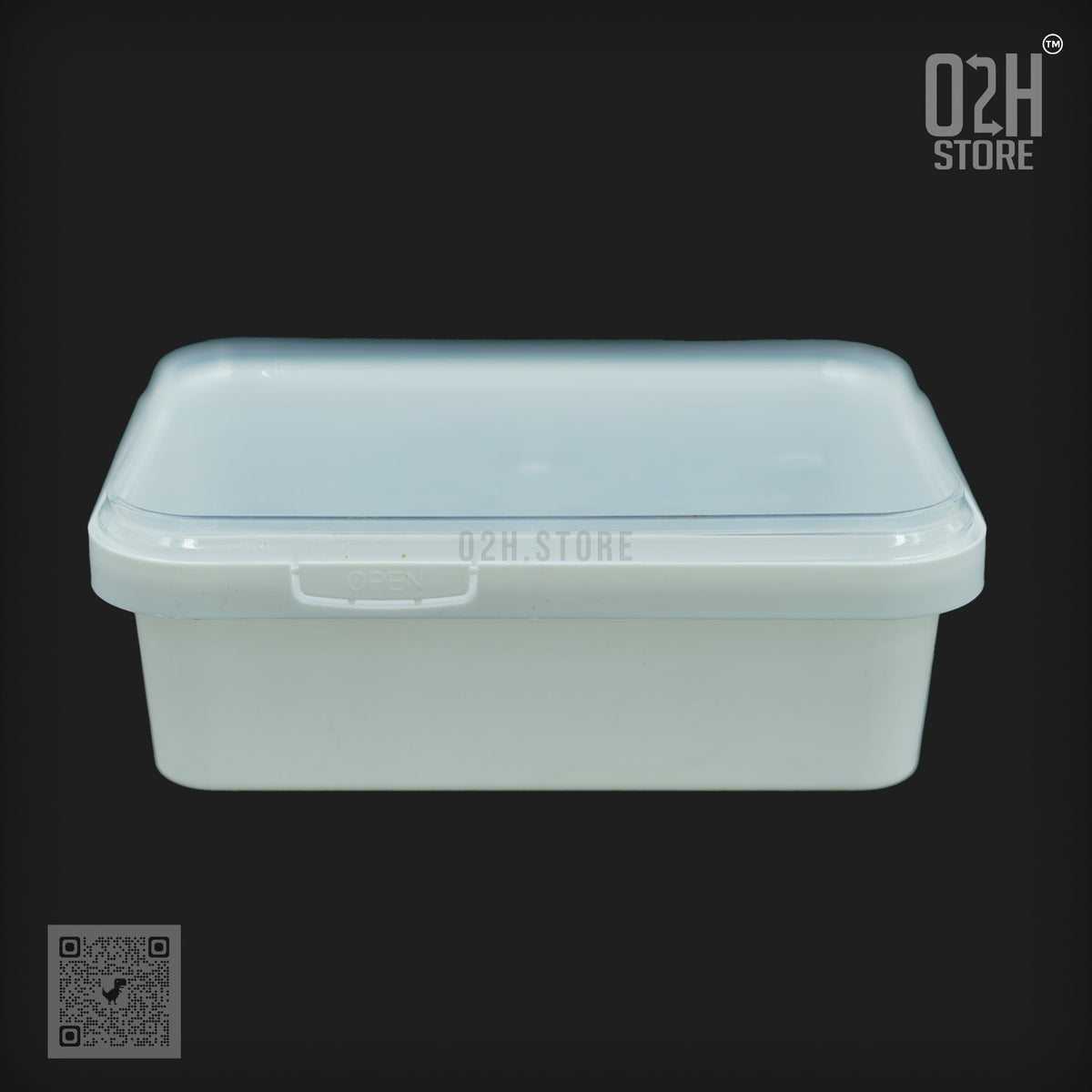 small white base with transperent lid