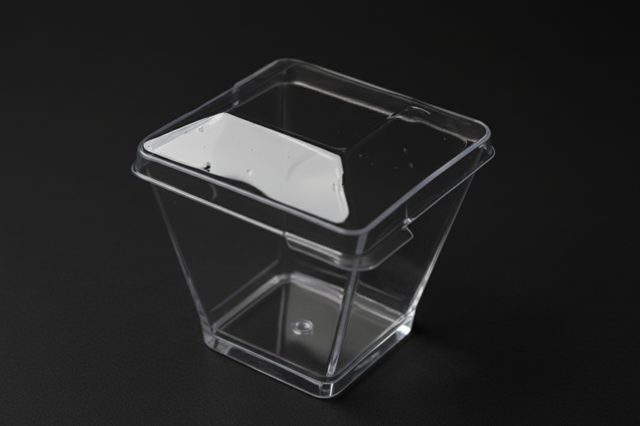 Small Dessert Cup square 60ml – Lid Included