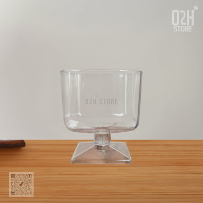 Premium Transparent Square Stand Dessert Cup – 100 ml
