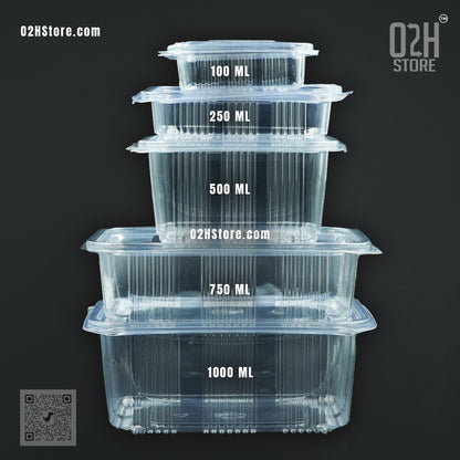 500 ml Transparent Hinged Boxes
