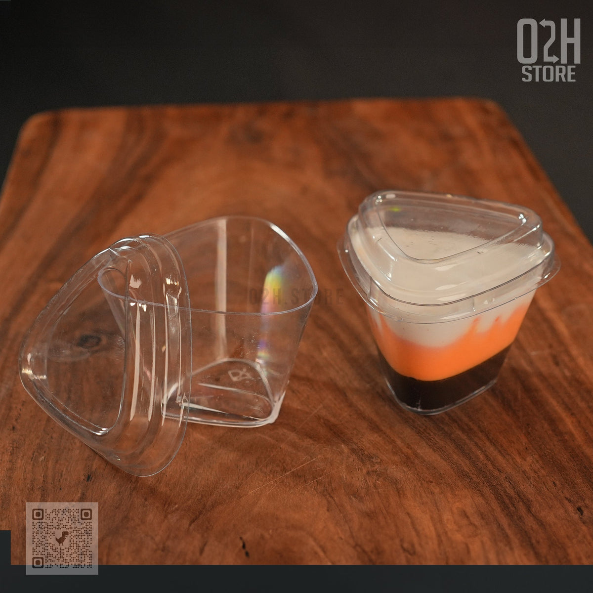 60ml Triangle Dessert Cup with Lid