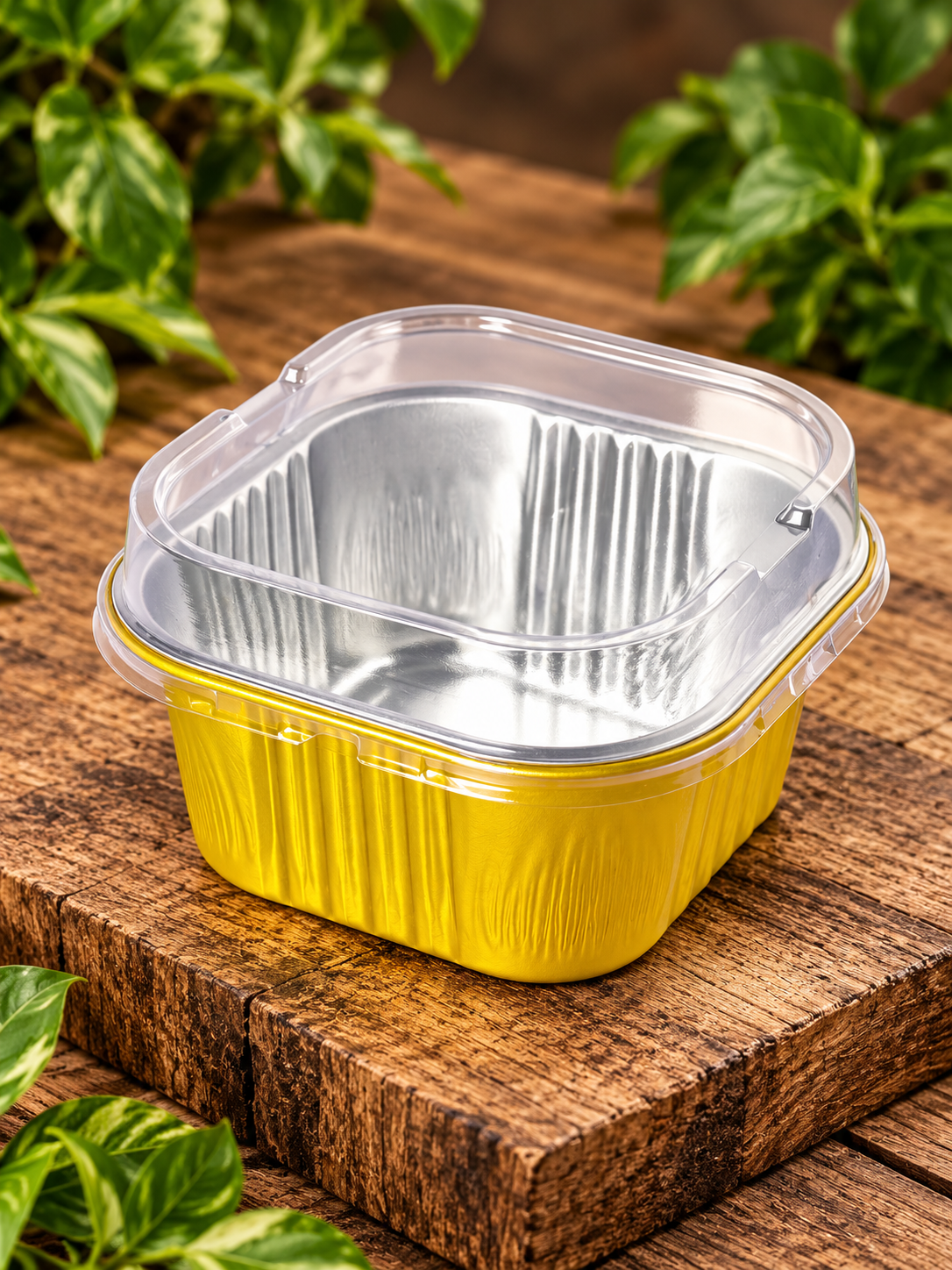420ml Gold Square Containers with Lid – 500 pcs