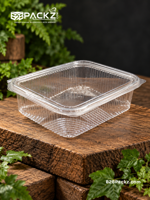 1250 ml Transparent Hinged Food Boxes
