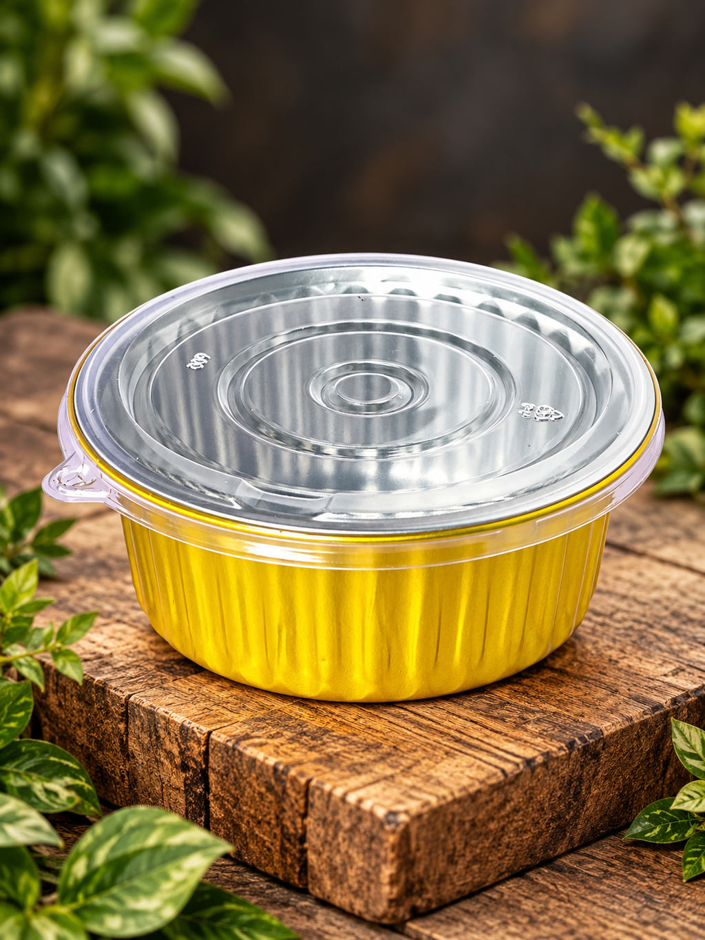 450 ml Gold Round Aluminium Containers with Lid | Pack of 500
