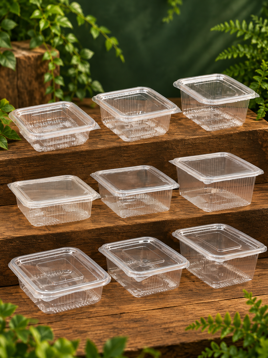 150ml Flat Hinged Box – Clear & Compact